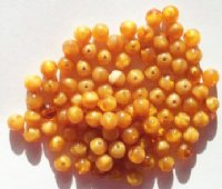 100 6mm Round Caramel Topaz Givre Beads